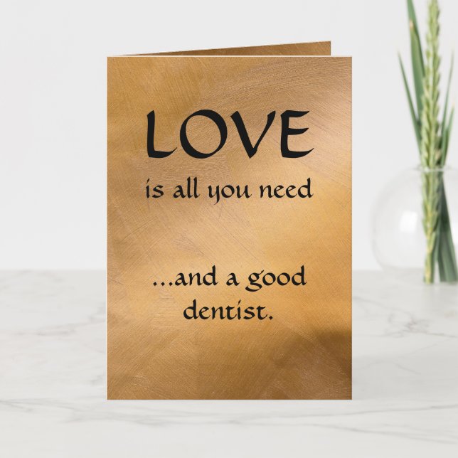 Kärlek och en bra tandläkare helgkort (Framsida)