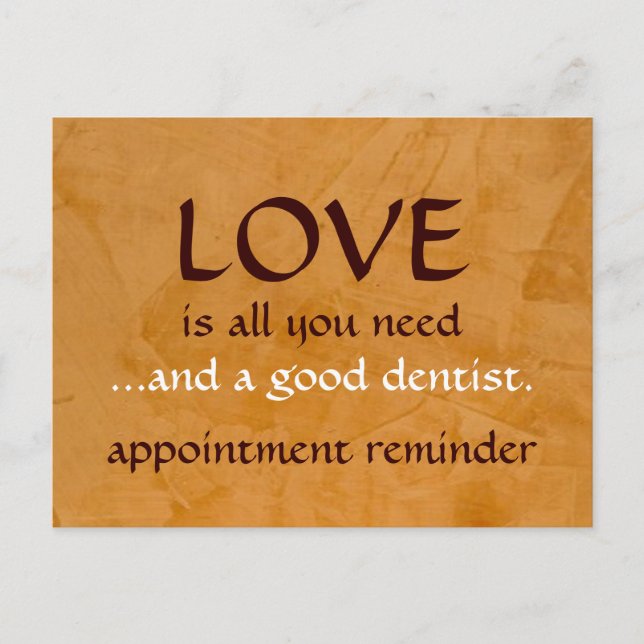 Kärlek och en Bra tandläkare Vykort (Framsida)