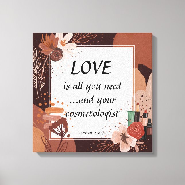 Kärlek och er kosmetolog Boho Stil Canvastryck (Framsida)