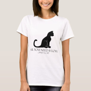 Kärlek och ett katt t shirt