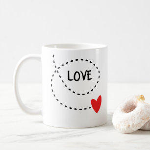 Kärlek Och Ett Rött Hjärta Kaffemugg