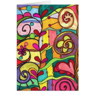 "kärlek och Färg" Illustration av Paisley i Pari Hälsningskort