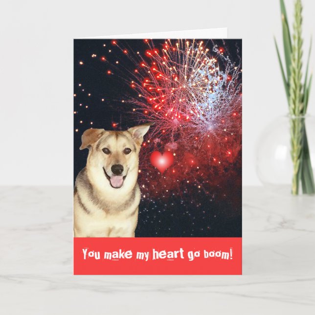 Kärlek och Fireworks Helgkort (Framsida)