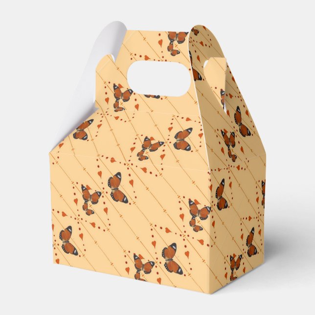 Kärlek och fjärilar i orange diagonalt presentaskar (Framsidan Sidan)