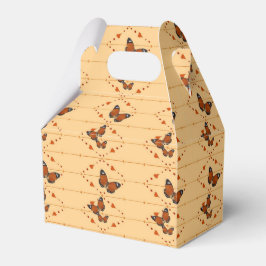 Kärlek och fjärilar i orange presentaskar