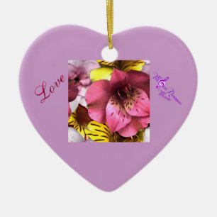 Kärlek och Flowers Heart Valentines day Ornament