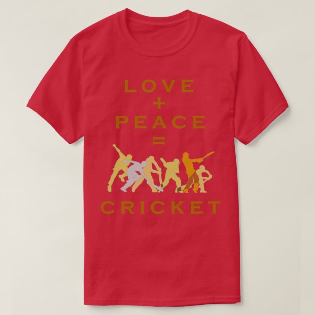 Kärlek och fred är lika med cricket1 t shirt (Design framsida)