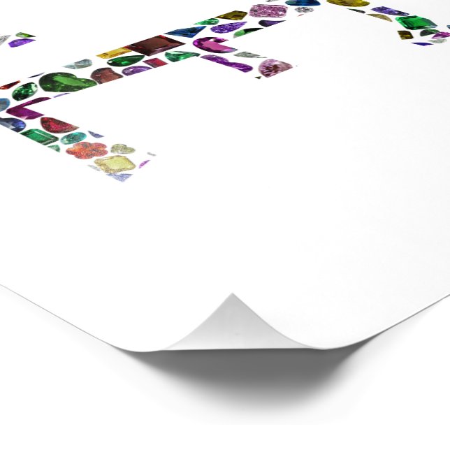 Kärlek och fred - Gemstone Lettering Design Fototryck (Hörn)