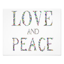 Kärlek och fred - Gemstone Lettering Design Fototryck