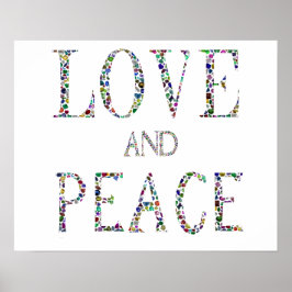 Kärlek och fred gjord med Gemstones Poster