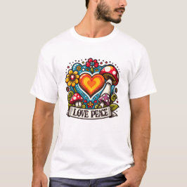 Kärlek och fred Hjärta – Inspirerande T Shirt