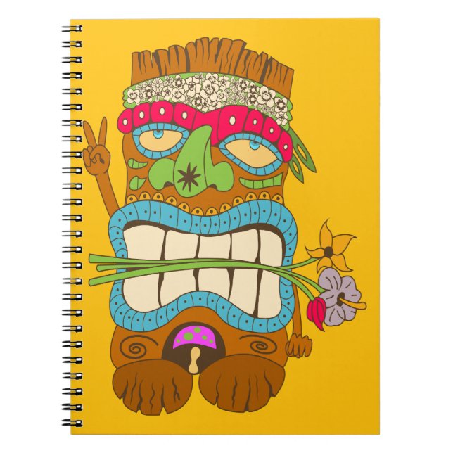 Kärlek och fred, Tiki Hippie, Funny Anteckningsbok (Framsidan)