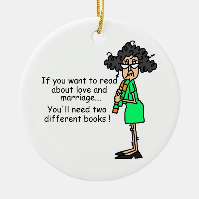 Kärlek- och giftermålhumor julgransprydnad keramik (Framsidan)