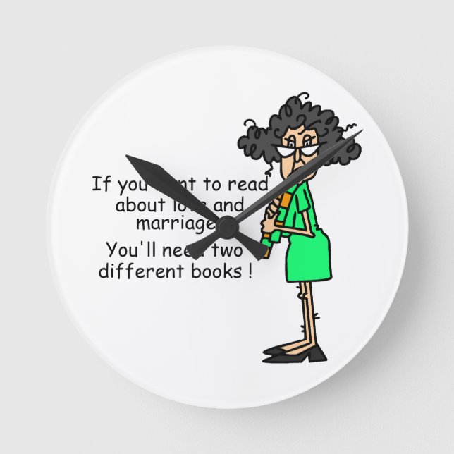 Kärlek- och giftermålhumor rund klocka (Framsida)