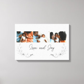 Kärlek och glädje manus Familjefoto Collage Canvastryck