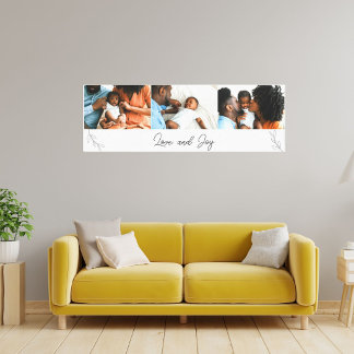 Kärlek och glädje manus Familjefoto Collage Canvastryck