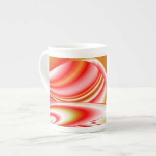 Kärlek och Guld Abstrakt 3D Rainbowart Benporslin Mugg
