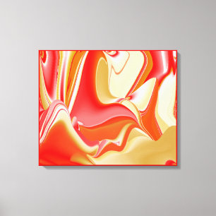 Kärlek och guld Abstrakt 3D Rainbowart Canvastryck