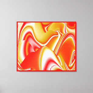 Kärlek och Guld Abstrakt 3D Rainbowart Canvastryck