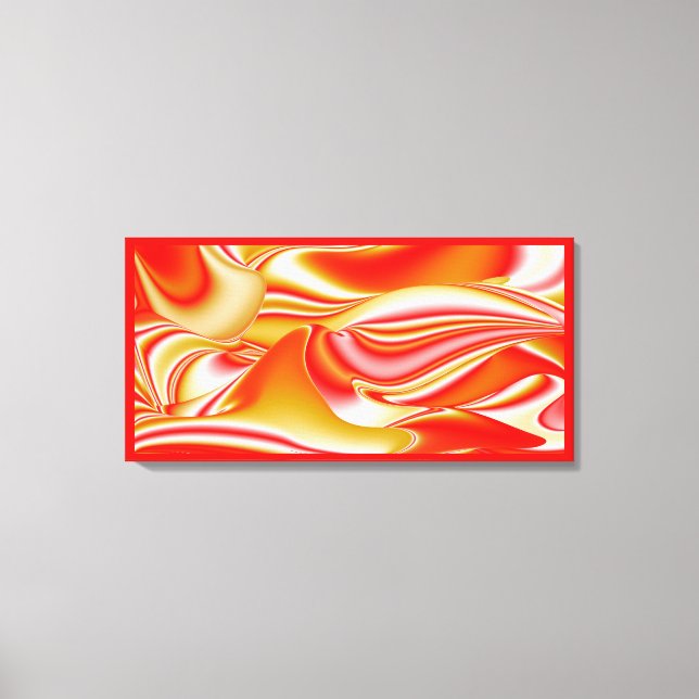 Kärlek och guld Abstrakt 3D Rainbowart Canvastryck (Framsida)