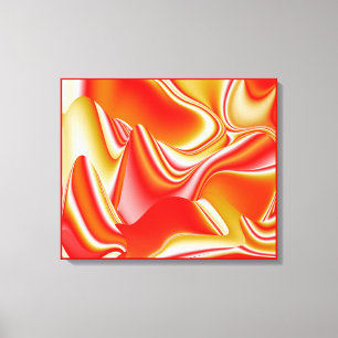 Kärlek och guld Abstrakt 3D Rainbowart Canvastryck
