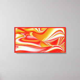 Kärlek och guld Abstrakt 3D Rainbowart Canvastryck