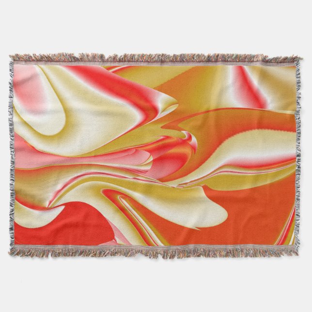 Kärlek och Guld Abstrakt 3D Rainbowart Filt (Framsidan)