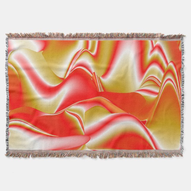 Kärlek och Guld Abstrakt 3D Rainbowart Filt (Framsidan)