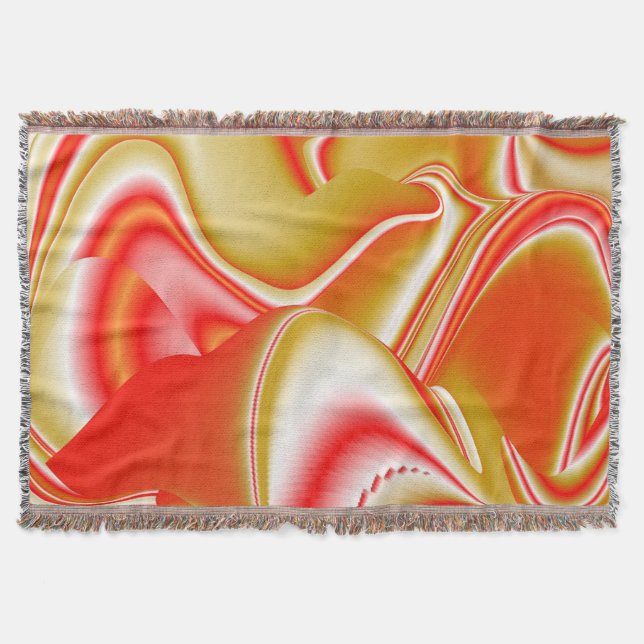 Kärlek och Guld Abstrakt 3D Rainbowart Filt (Framsidan)