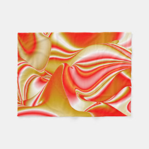 Kärlek och Guld Abstrakt 3D Rainbowart Fleecefilt