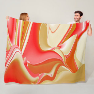 Kärlek och Guld Abstrakt 3D Rainbowart Fleecefilt