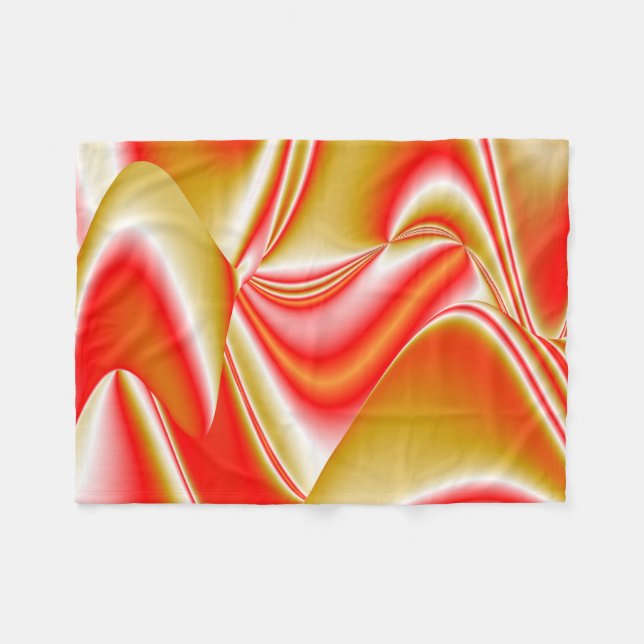 Kärlek och Guld Abstrakt 3D Rainbowart Fleecefilt (Framsidan (Horisontell))
