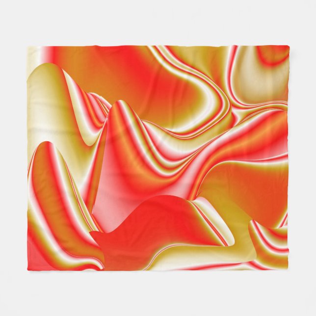 Kärlek och Guld Abstrakt 3D Rainbowart Fleecefilt (Framsidan (Horisontell))