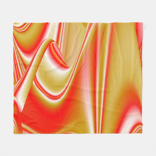 Kärlek och Guld Abstrakt 3D Rainbowart Fleecefilt (Framsidan (Horisontell))