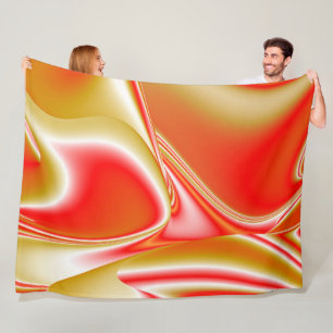 Kärlek och Guld Abstrakt 3D Rainbowart Fleecefilt