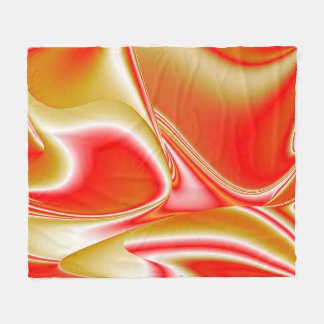 Kärlek och Guld Abstrakt 3D Rainbowart Fleecefilt (Framsidan (Horisontell))