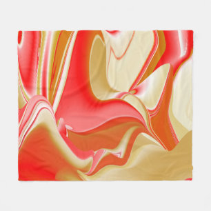 Kärlek och Guld Abstrakt 3D Rainbowart Fleecefilt