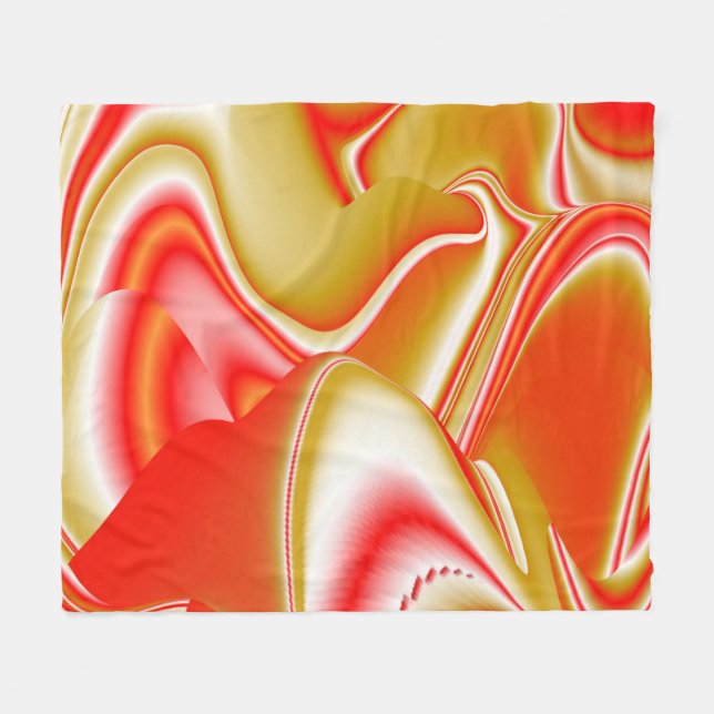 Kärlek och Guld Abstrakt 3D Rainbowart Fleecefilt (Framsidan (Horisontell))