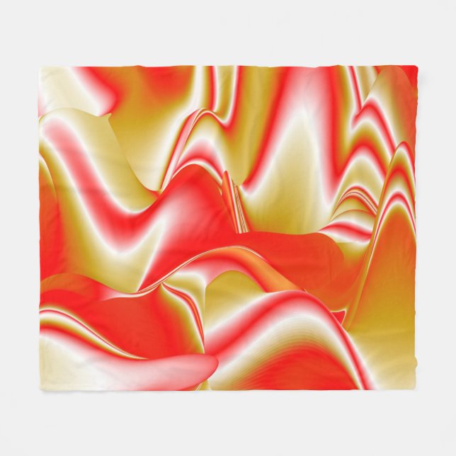 Kärlek och Guld Abstrakt 3D Rainbowart Fleecefilt (Framsidan (Horisontell))