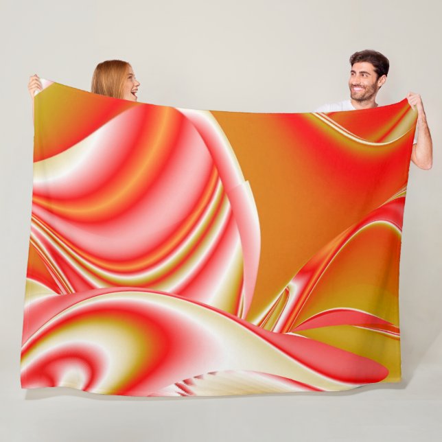 Kärlek och Guld Abstrakt 3D Rainbowart Fleecefilt (På plats)