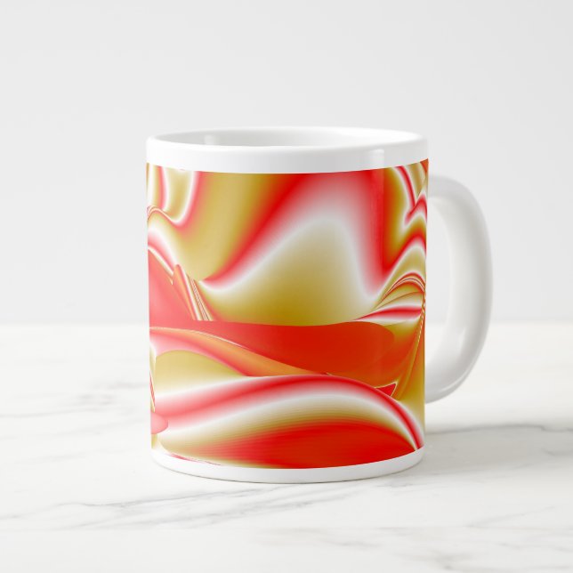 Kärlek och Guld Abstrakt 3D Rainbowart Jumbo Mugg (Framsida höger)