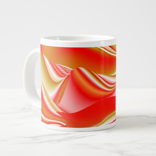 Kärlek och Guld Abstrakt 3D Rainbowart Jumbo Mugg (Framsida vänster)