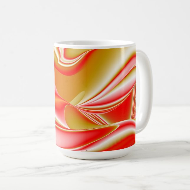 Kärlek och Guld Abstrakt 3D Rainbowart Kaffemugg (Framsida höger)