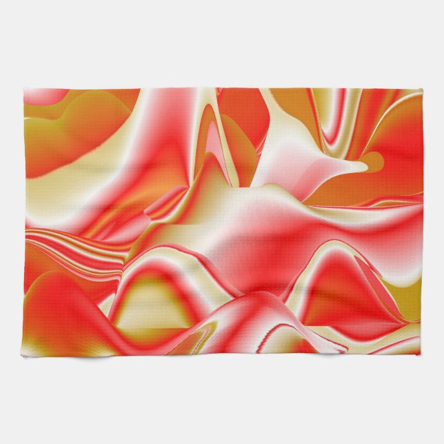 Kärlek och Guld Abstrakt 3D Rainbowart Kökshandduk (Horisontell)