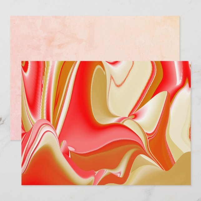 Kärlek och Guld Abstrakt 3D Rainbowart Kort (Fram/baksida)