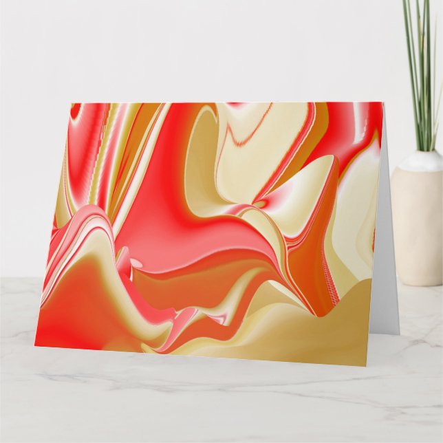 Kärlek och Guld Abstrakt 3D Rainbowart Kort (Framsida)