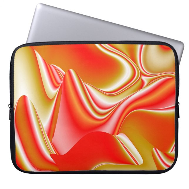 Kärlek och Guld Abstrakt 3D Rainbowart Laptop Fodral (Framsidan)