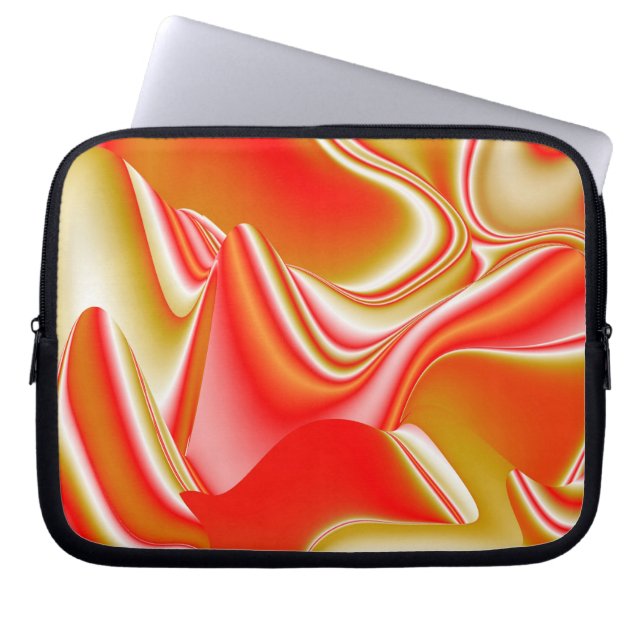 Kärlek och Guld Abstrakt 3D Rainbowart Laptop Fodral (Framsidan)