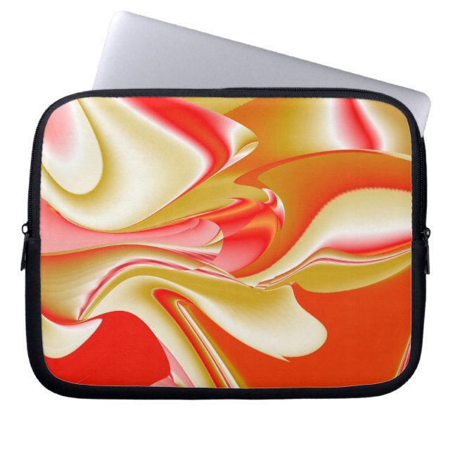Kärlek och Guld Abstrakt 3D Rainbowart Laptop Fodral (Framsidan)