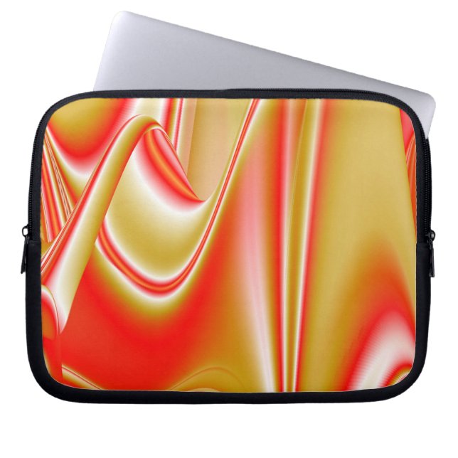 Kärlek och Guld Abstrakt 3D Rainbowart Laptop Fodral (Framsidan)